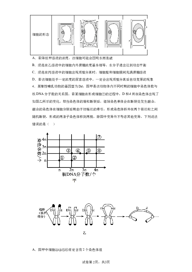 详解分析湖南长沙市湖南师大附中2023-2024学年高三下学期第六次月考生物试题(含参考答案) 第2页