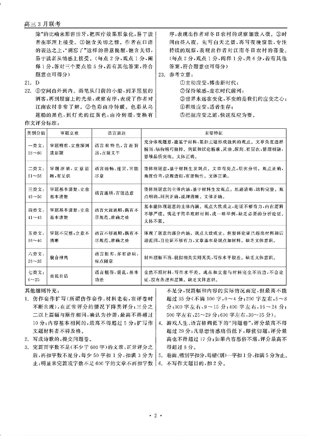 辽宁点石联考2025届高三下学期3月联合考试语文答案.pdf 第2页