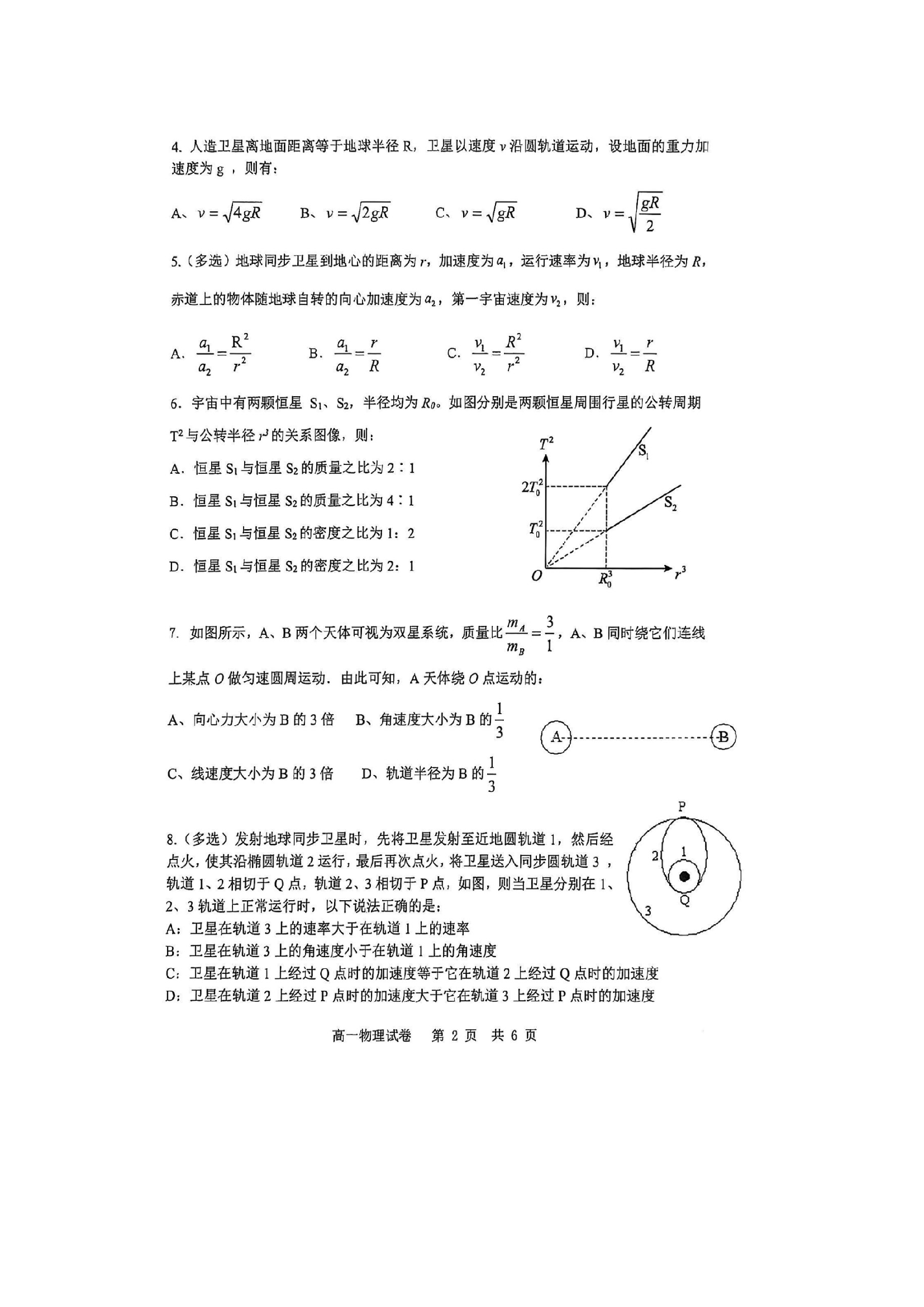 （物理试卷）辽宁普通高中2024-2025学年高一下学期4月联考试题（图片版）.docx 第2页