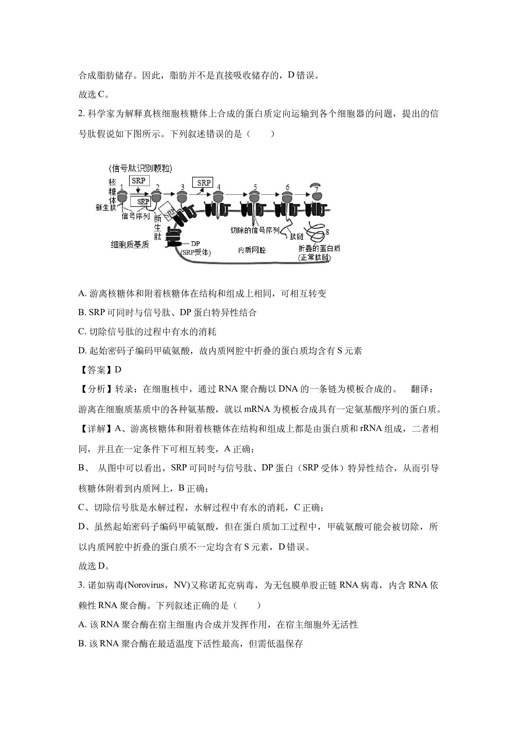 （生物试卷）湖南邵阳市2025届高三第二次联考(含参考解析) 第2页