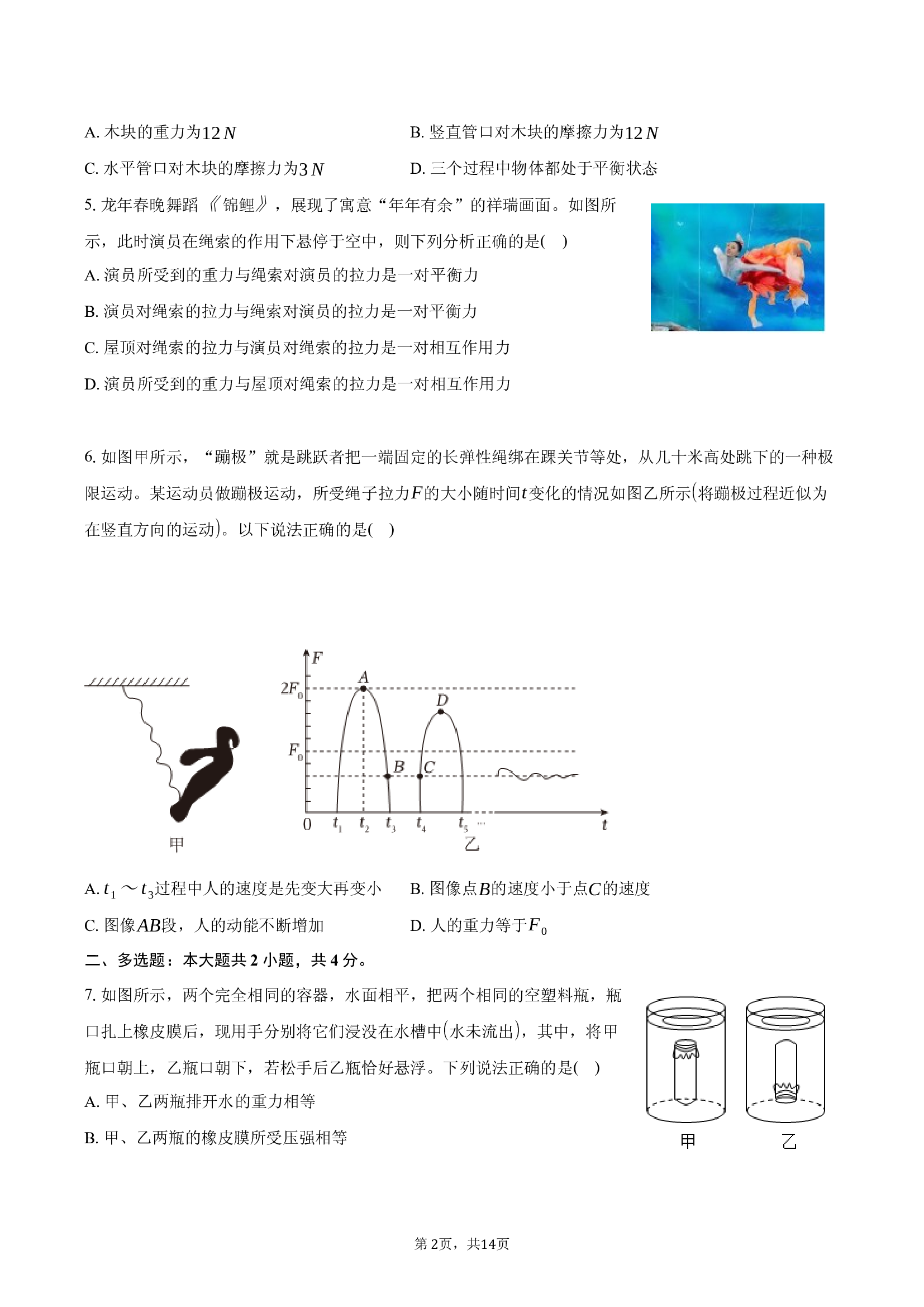 河南实验中学2024-2025学年八年级（下）第二次月考物理试卷.docx 第2页