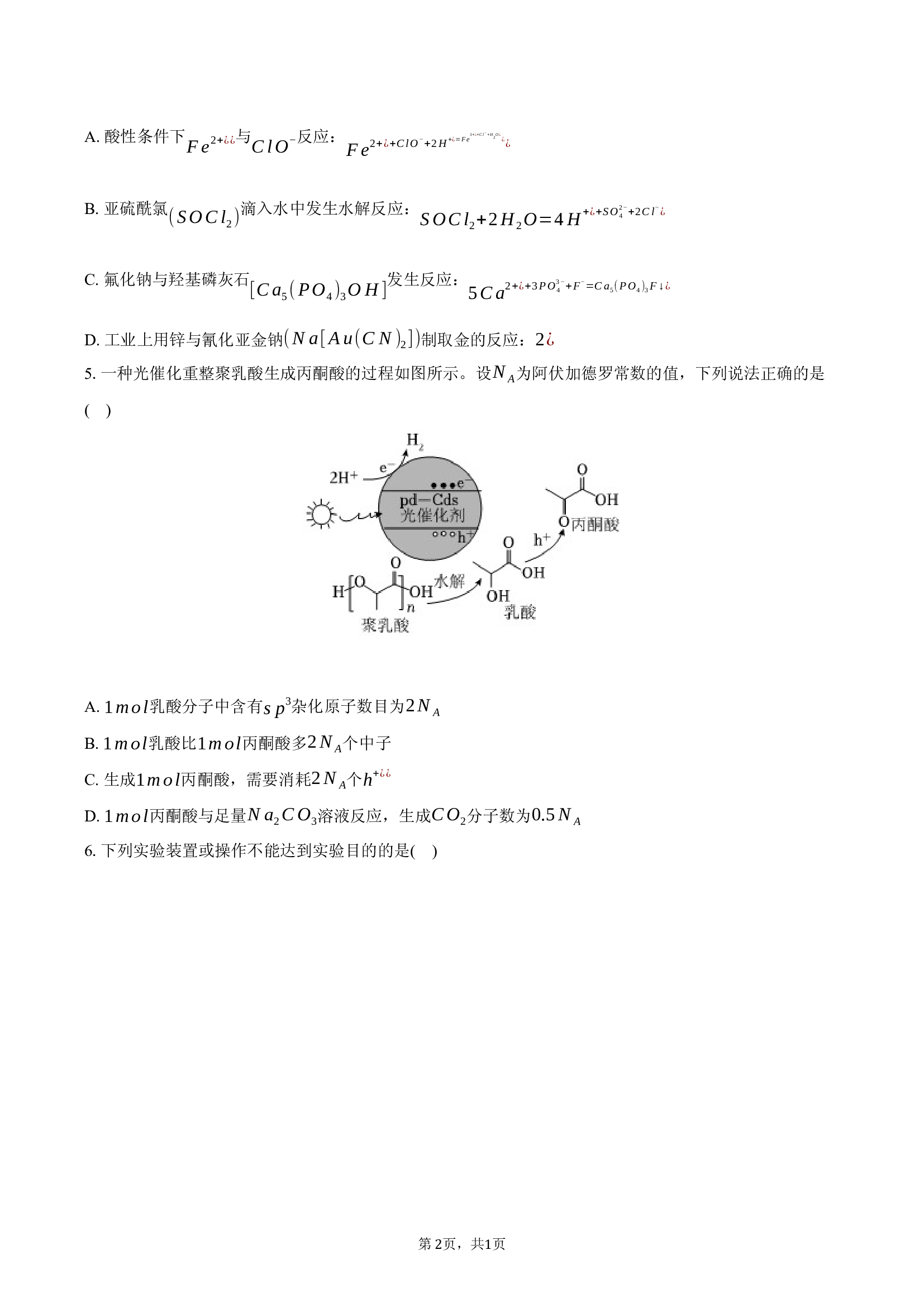 2025年辽宁沈阳市东北育才学校超常部高考化学最后一卷-普通用卷.docx 第2页