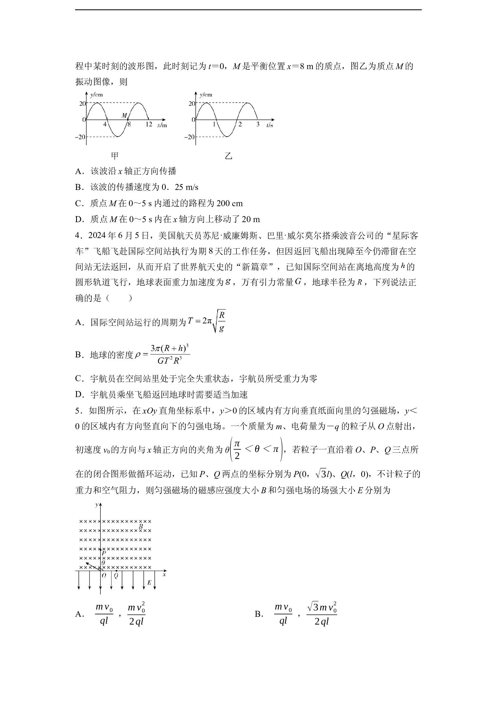 （物理试卷）湖南2025届高三考前热身训练题3（基础中等难度）(含参考解析) 第2页