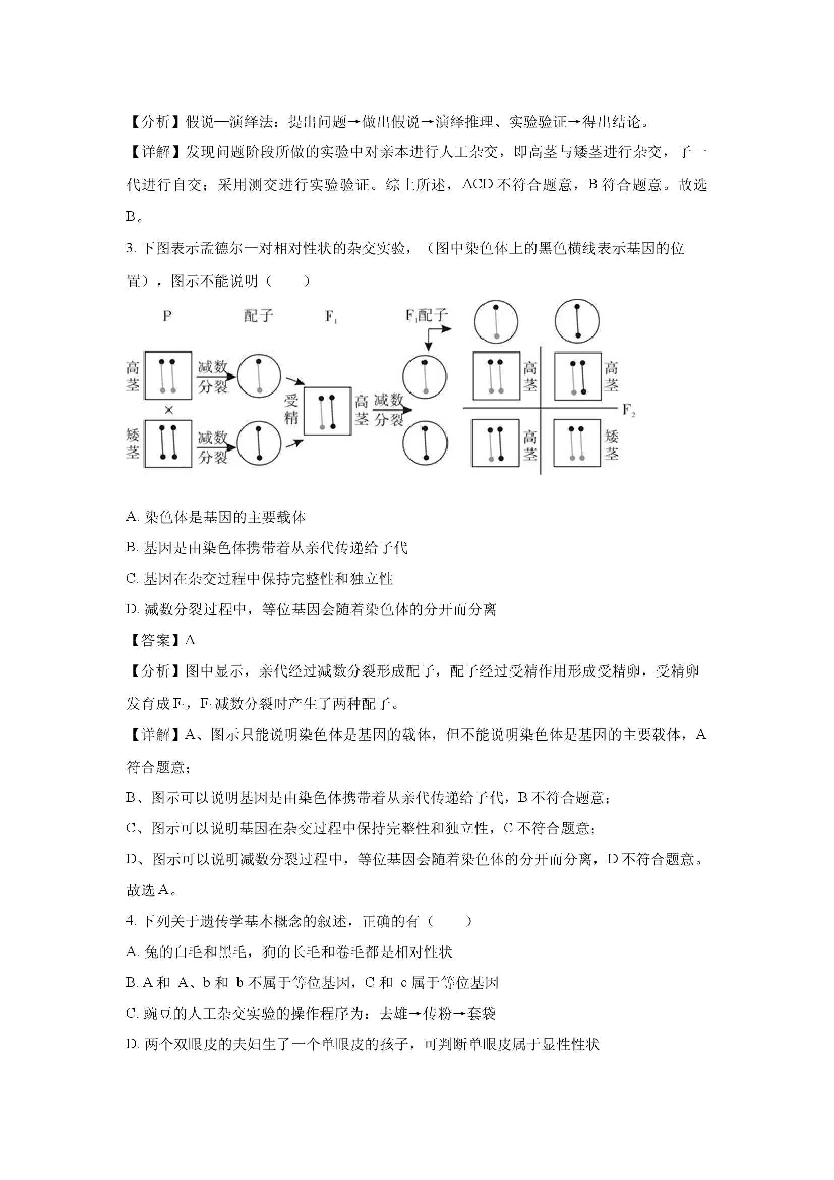（生物试卷）山东淄博市张店区潘庄高级中学2023-2024学年高一下学期第一次月考试题(含参考解析) 第2页