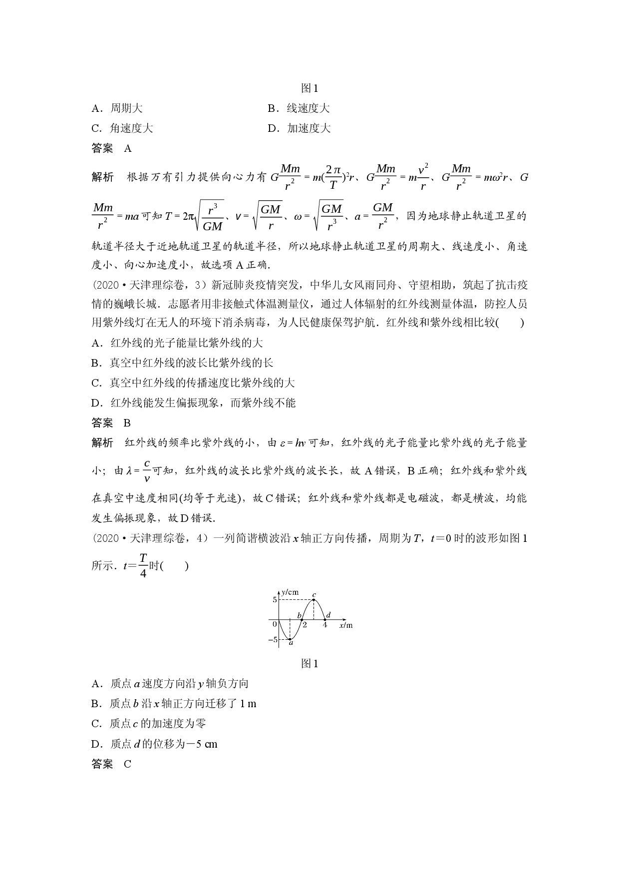 2020年天津市普通高中学业水平等级性考试&mdash;&mdash;物理.docx 第2页