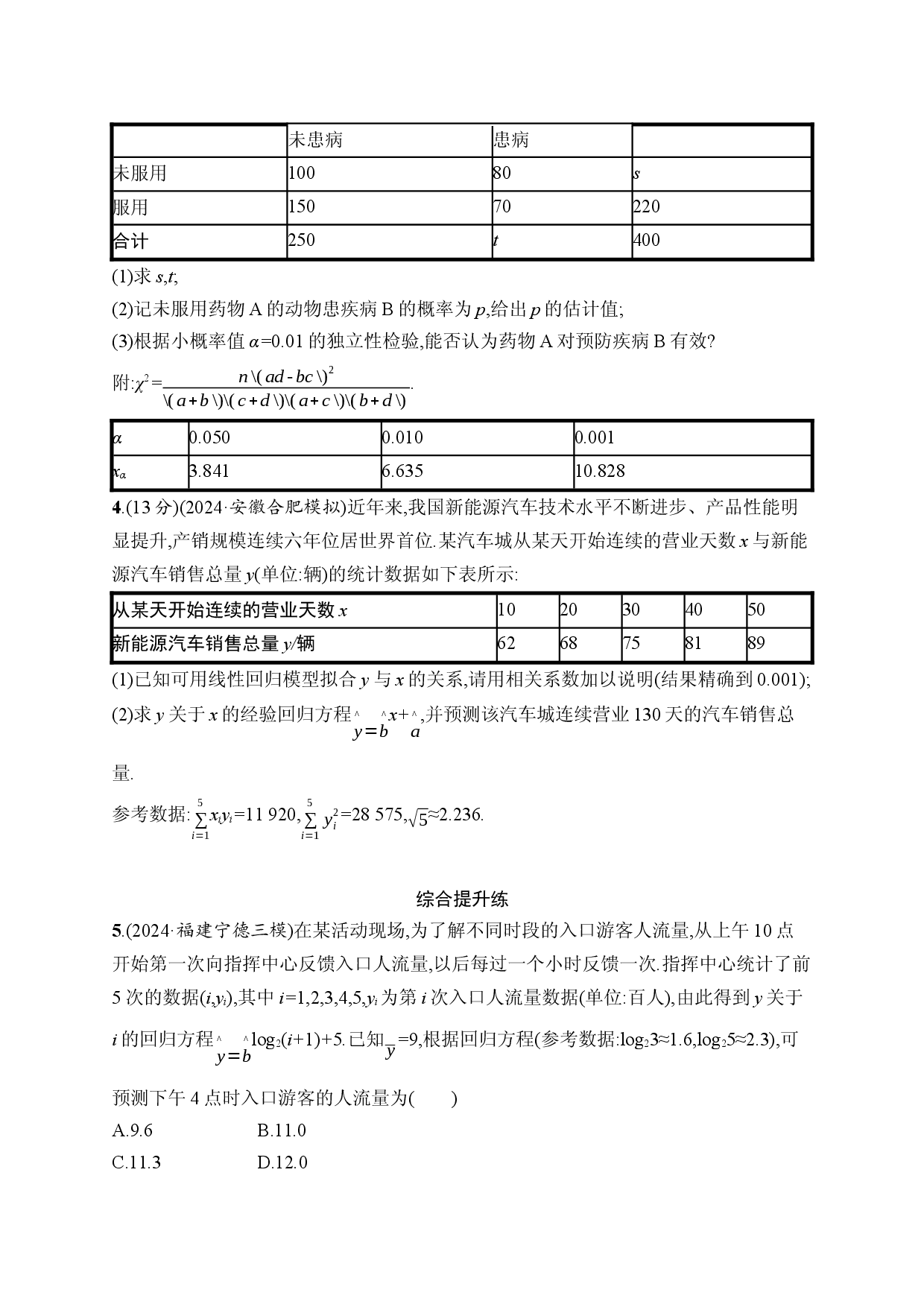 课时规范练61　成对数据的统计分析.docx 第2页