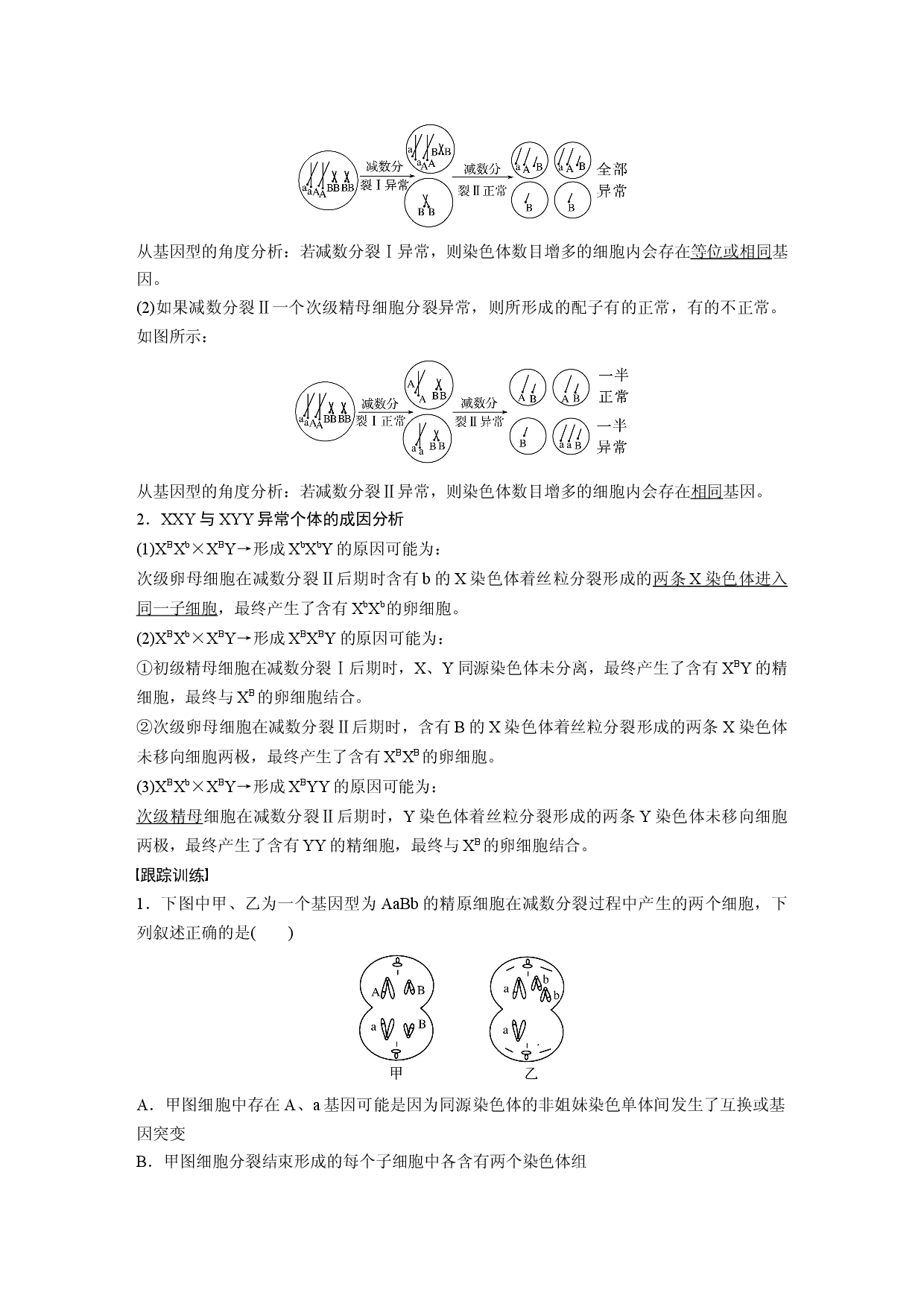 第四单元 微专题三　减数分裂与可遗传变异的关系.docx 第2页