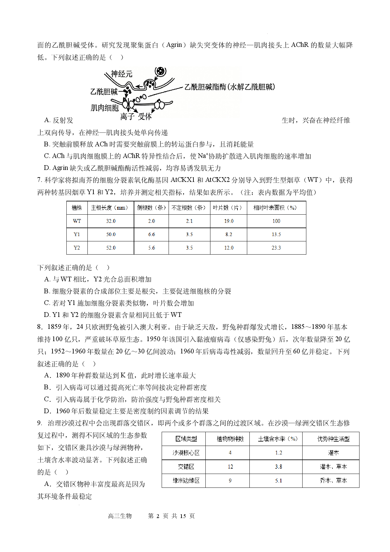 2026届广西省高考模拟预测练习生物试卷一.docx 第2页