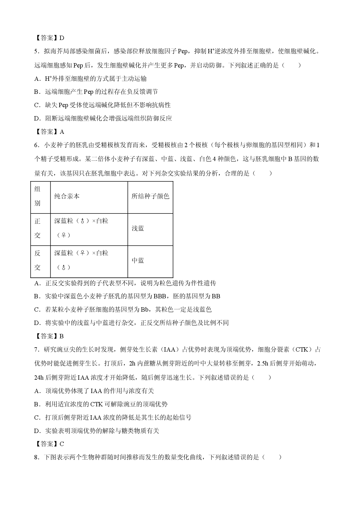 【生物】湖南省长沙市长郡中学2026&mdash;2027学年高三上学期开学考试.docx 第2页
